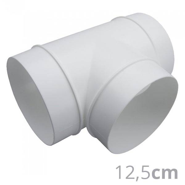 Raccordo a T in PVC per condotte - Ø12,5cm
