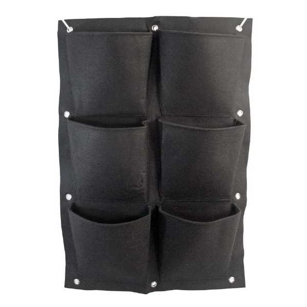 Vaso Feltro Appendibile - 6 Tasche Verde Verticale