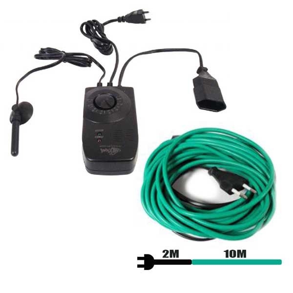 Resistenza Stagna Riscaldante 12m 60W + Termostato - Mini Serre e Terrari