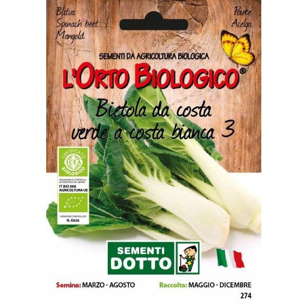 Semi biologici di Bietola Verde a costa Bianca 3