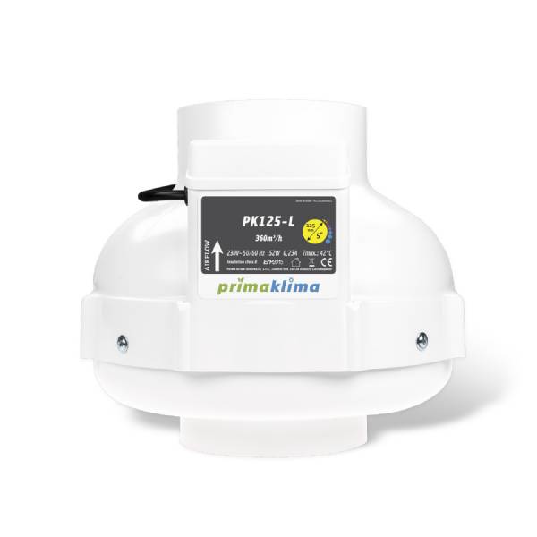 Aspiratore Prima Klima PK125-L - 360m³/h - 125mm