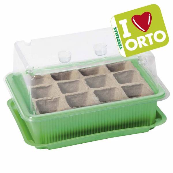 Miniserra con semenzaio biodegradabile di Verdemax - I LOVE ORTO -  12 celle