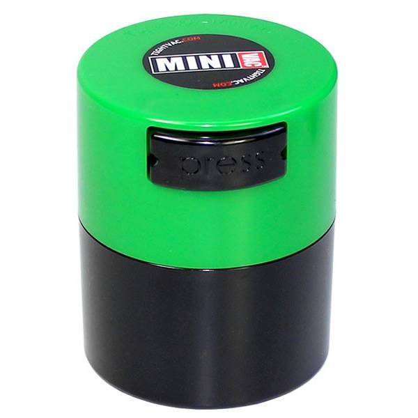 TightVac - MiniVac contenitore ermetico 0,12L - Nero/Tappo Verde