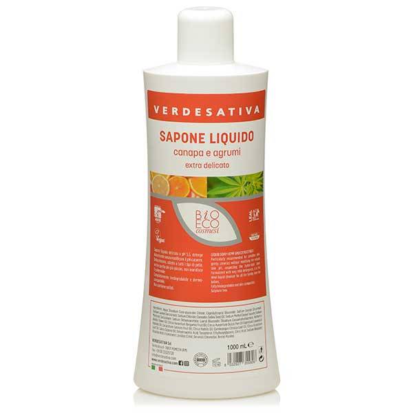 VerdeSativa - Sapone Liquido Canapa ed Agrumi 1L
