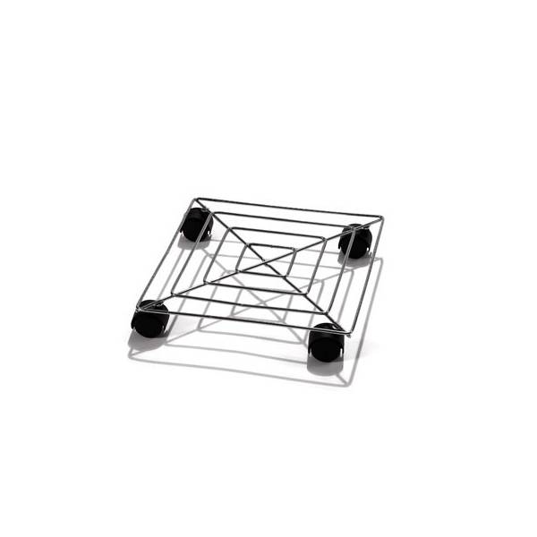 Sottovaso quadrato in acciaio con ruote 30 cm