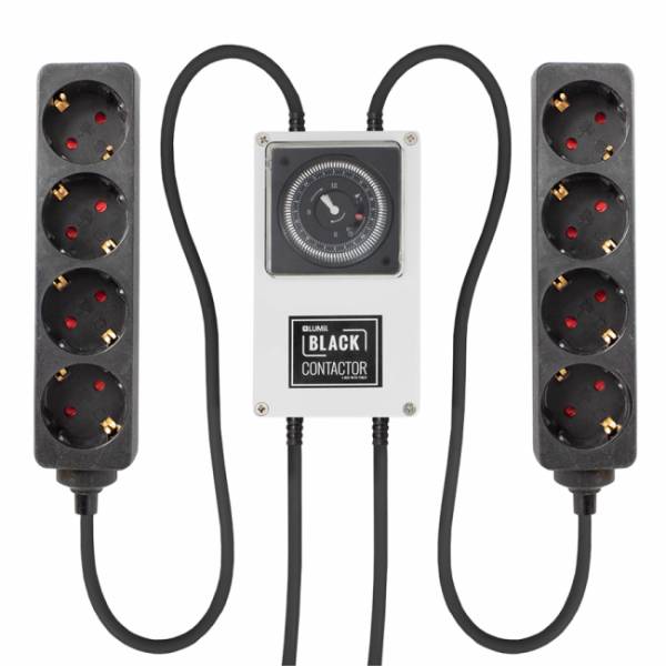 LUMii - Black 8-Way Schuko Contactor Timer