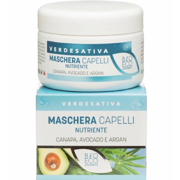 Maschera nutriente per capelli Canapa Avocado e Argan 200ml - Verdesativa