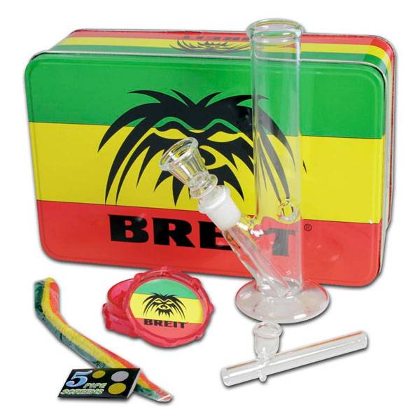 Breit Bong Rasta Set Completo Grinder + Pipetta