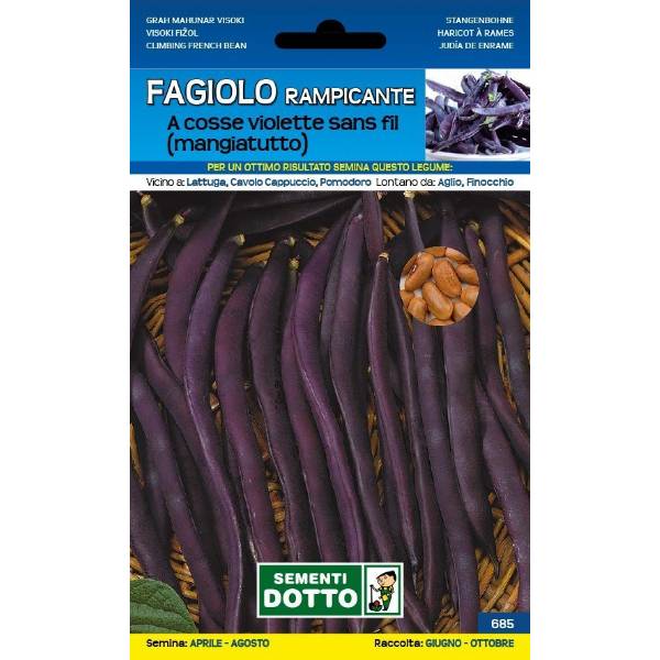Sementi da Orto - Fagiolino Trionfo violetto rampicante