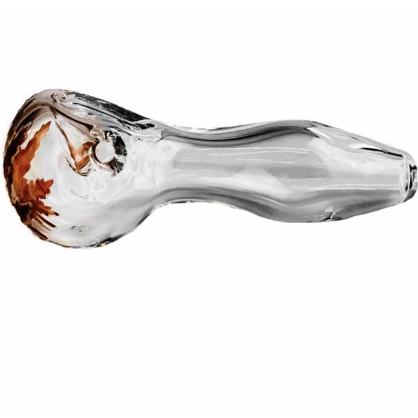 Pipa trasparente fluorescente in vetro Glow in the Dark - 10cm