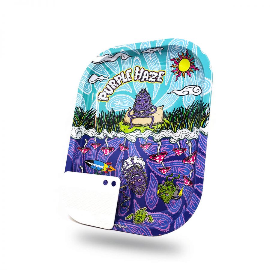 Best Buds Vassoio per rollare Purple Haze Small + Grinder Card Magnetica
