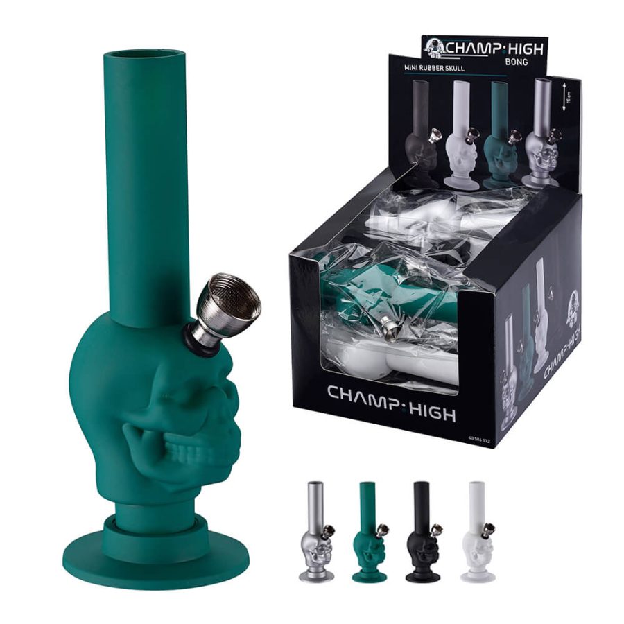 Champ High Bong in Plastica Teschio Colori Misti