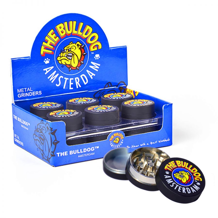 The Bulldog Original Black Amsterdam Grinder in Metallo 35mm - 3 parti
