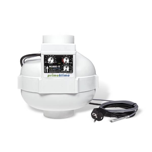 Estrattore elicoidale - Prima Klima EC - PK100EC-TC Ø100mm 580m3/h con termostato