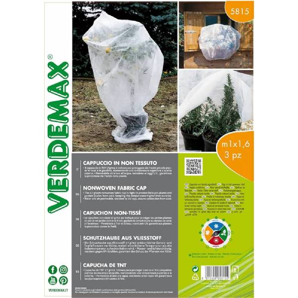 Cappuccio Protettivo in TNT 17 gr/mq busta 3pz m1x1,6 bianco - Verdemax