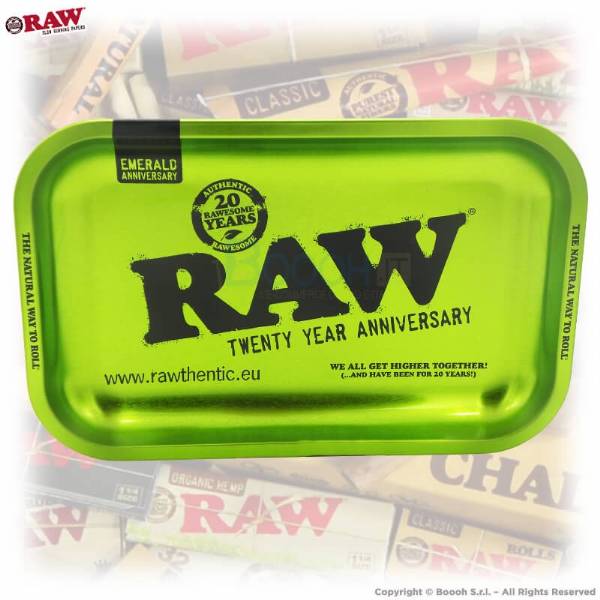 Raw - Vassoio per rollaggio professionale Edizione 20° Anniversario - Verde Smeraldo