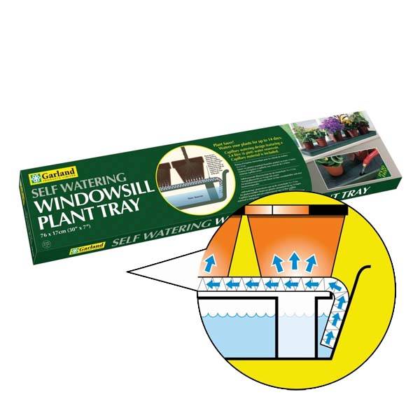 Garland - Vassoio Sottovaso Autoirrigante Piante da Davanzale 76x17cm